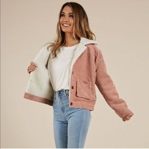 Showpo Blush Corduroy Jacket
